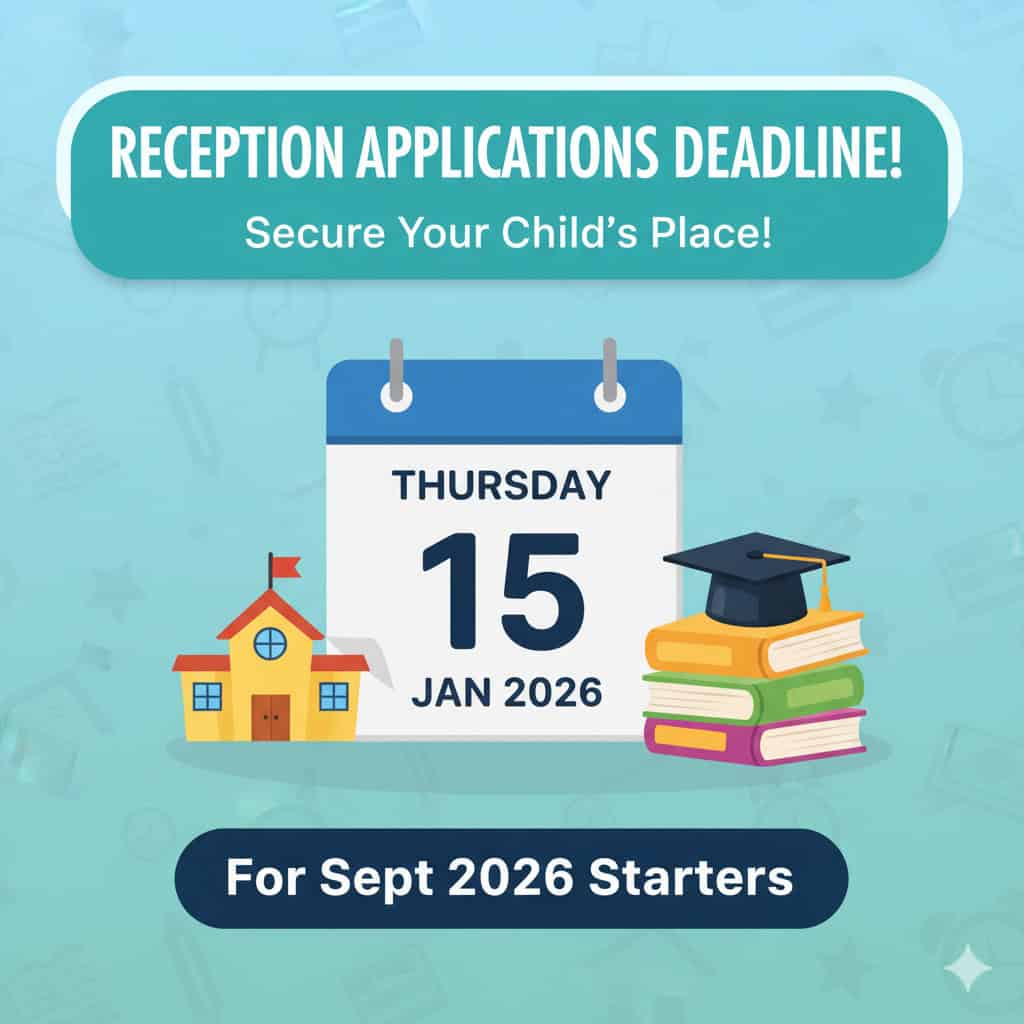 Reception applications deadline for September 2026 starters at Edgewood Primary School.